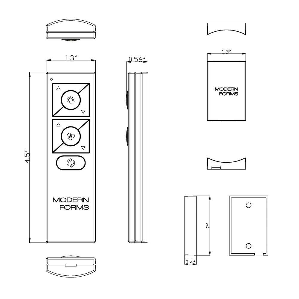 Modern Forms 6-Speed Ceiling Fan Wireless Remote Control with Wall Mount Cradle