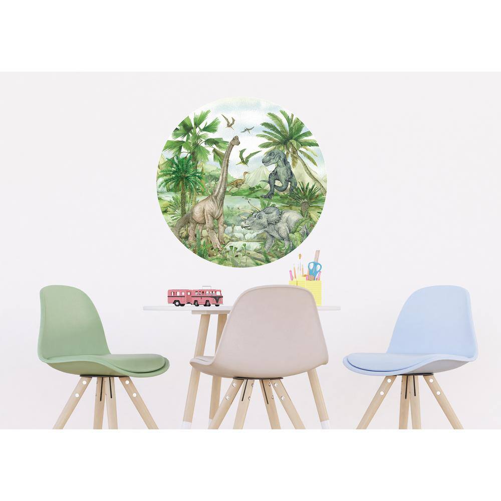 Dundee Deco Falkirk Airdrie Dinosaurs Peel and Stick Circular Wall Mural