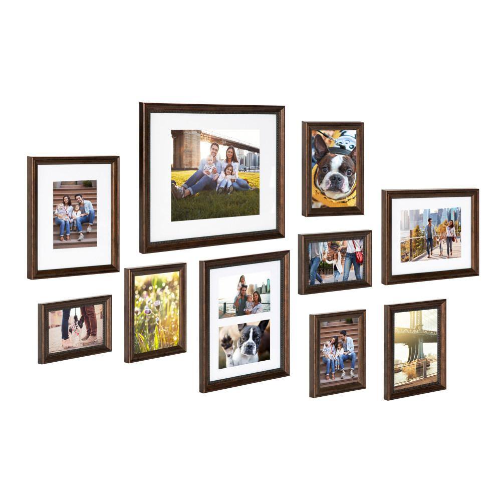 Kate and Laurel Traditional Bronze Picture Frames (Set of 10)