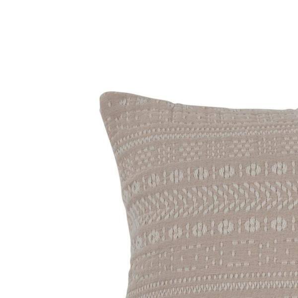 Storied Home Woven Cotton Embroidered Pillow