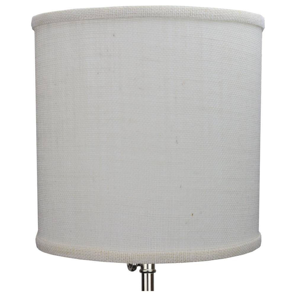 FenchelShades.com 10 in. Top Diameter x 10 in. H x 10 in. Bottom Diameter Burlap Off White Drum Lamp Shade