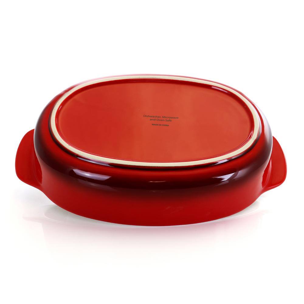 Gibson 2.5 Qt. Red Stoneware Bake Pan