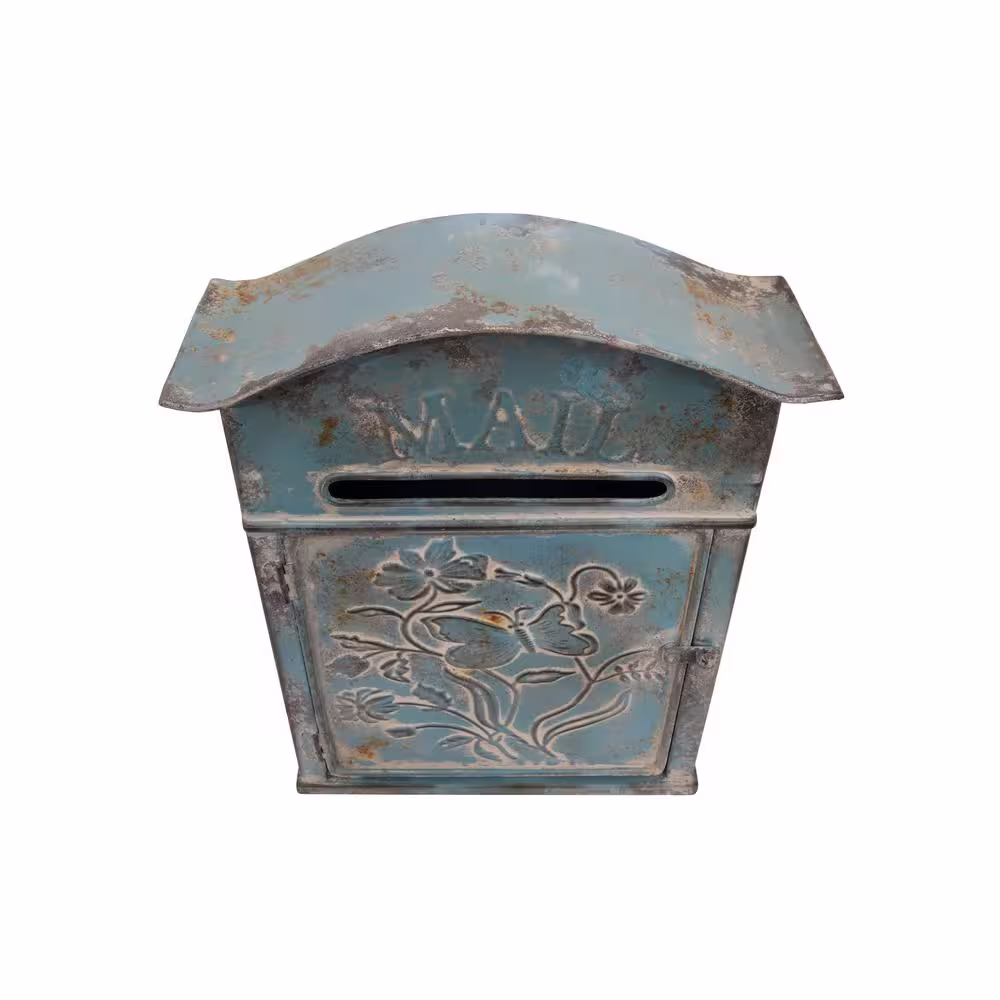 Storied Home Distressed Blue Embossed Tin 