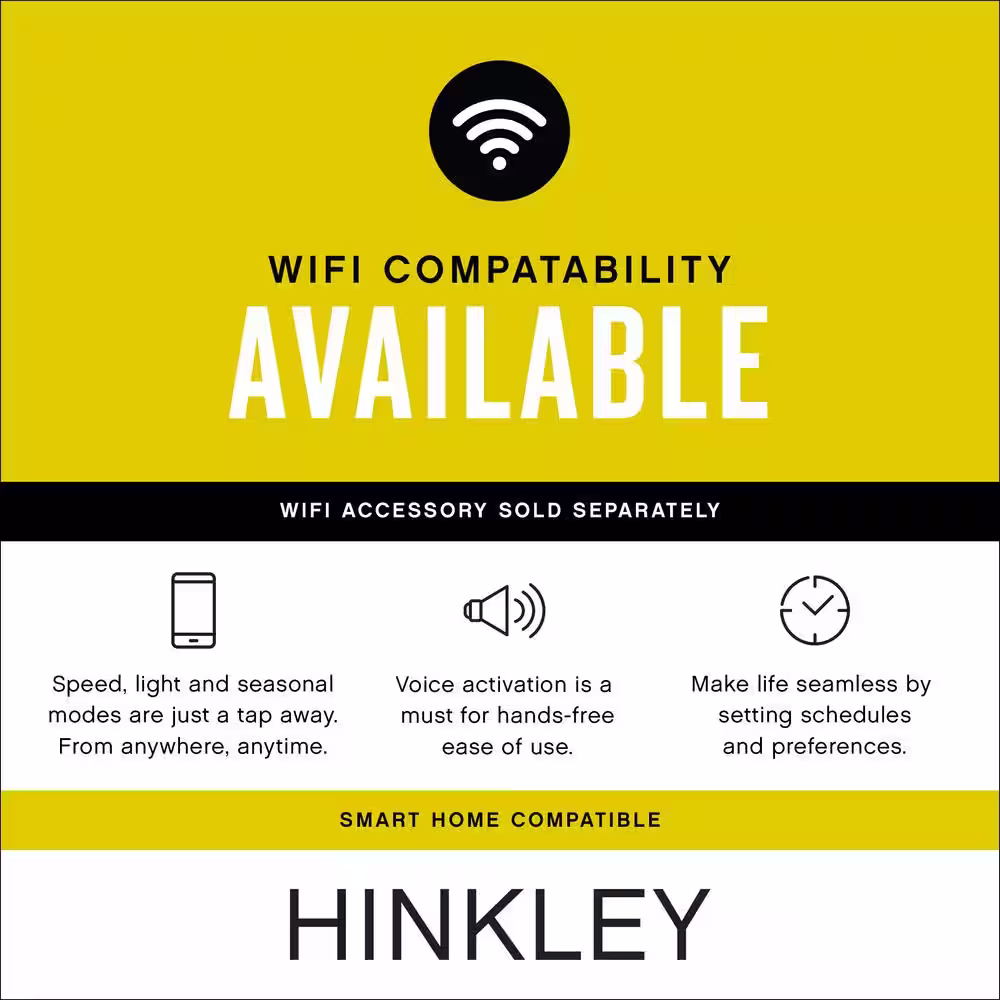 HINKLEY Hampton 56 in. Integrated LED Indoor Heritage Brass Ceiling Fan with Wall Switch