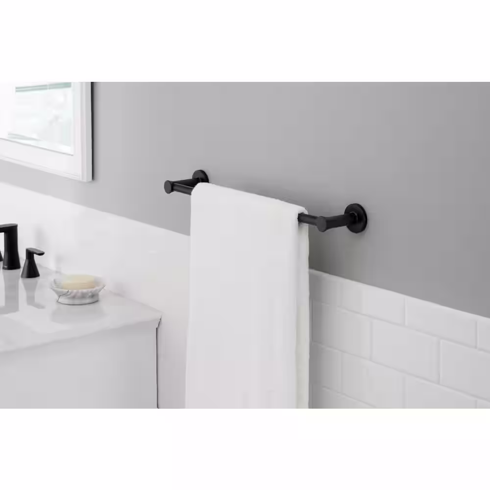Glacier Bay Lucien 18 in. Towel Bar in Matte Black
