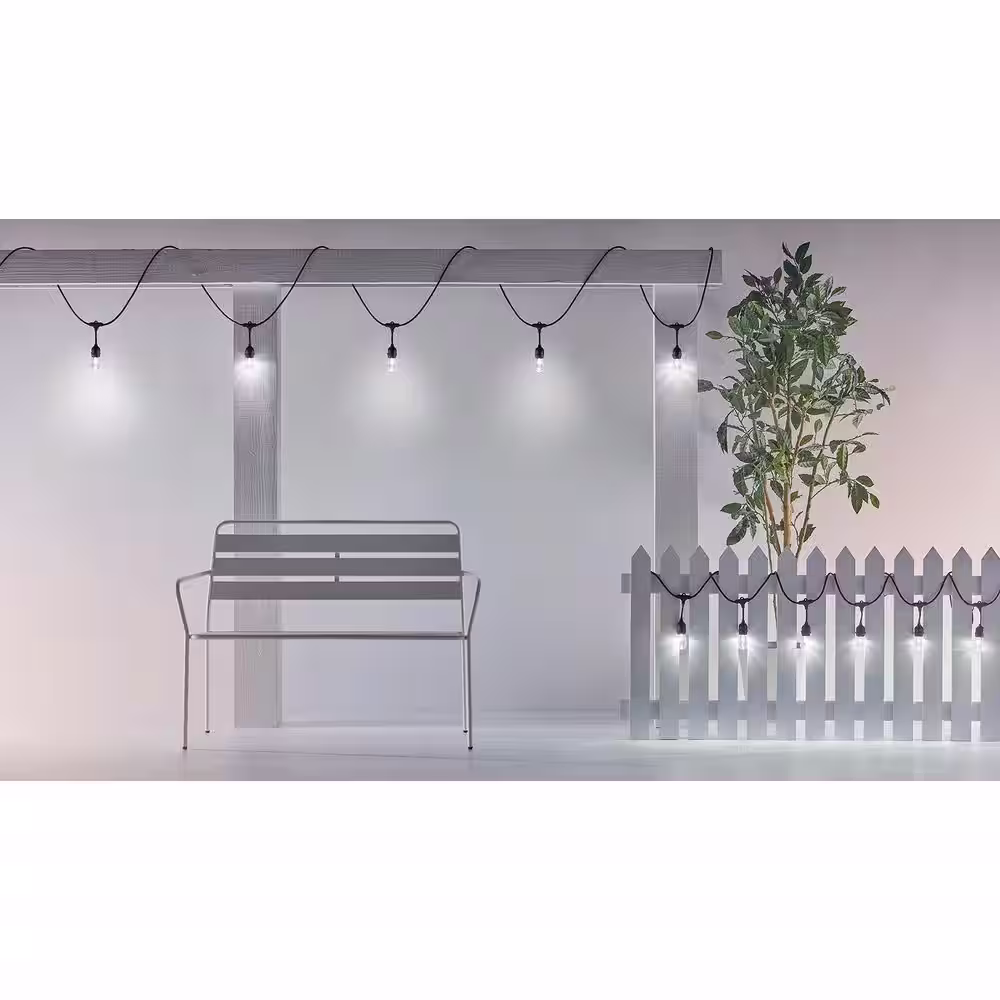 None Outdoor Plug-In LED String Light Color and Tunable White Powered by WiZ with Bluetooth 12-Light 48 ft. (1-Pack)