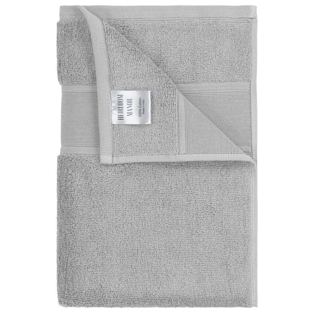 None Avoca 6-Piece Grey Dobby Aerospun Cotton Bath Towel Set
