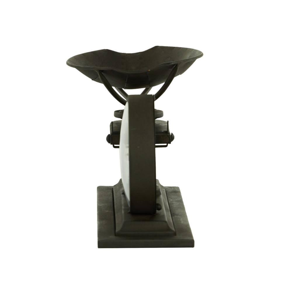 None Black Metal Traditional Analog Tabletop Clock