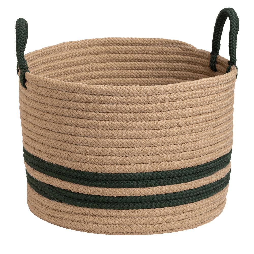 Colonial Mills San Marino 18 in. x 18 in. x 14 in. Green Round Polypropylene Braided Basket