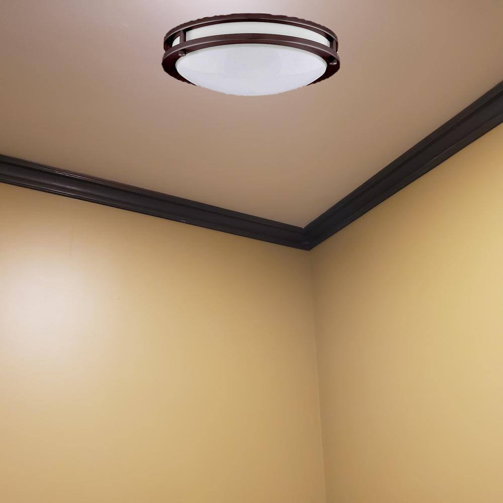 AMAX LIGHTING JR 17 in. 1-Light Black LED Flush Mount Light 4000K