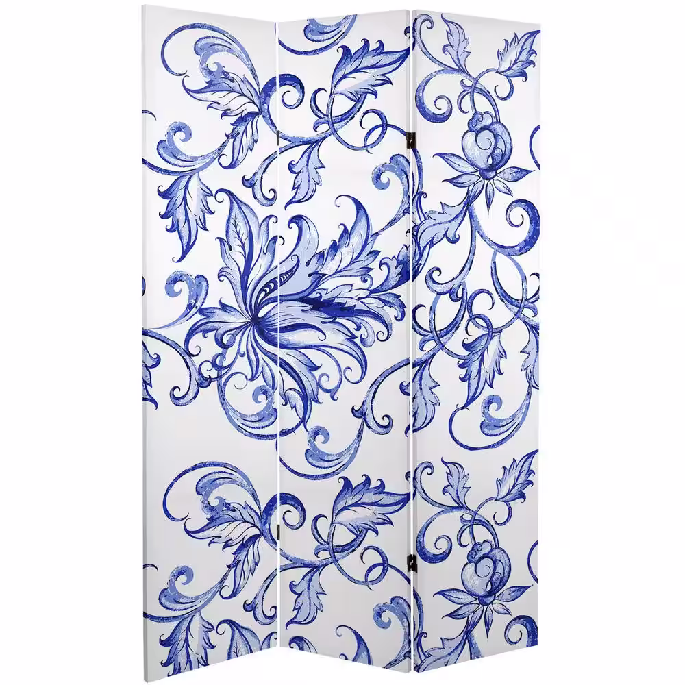 Oriental Furniture 6 ft. Filigree Printed 3-Panel Room Divider