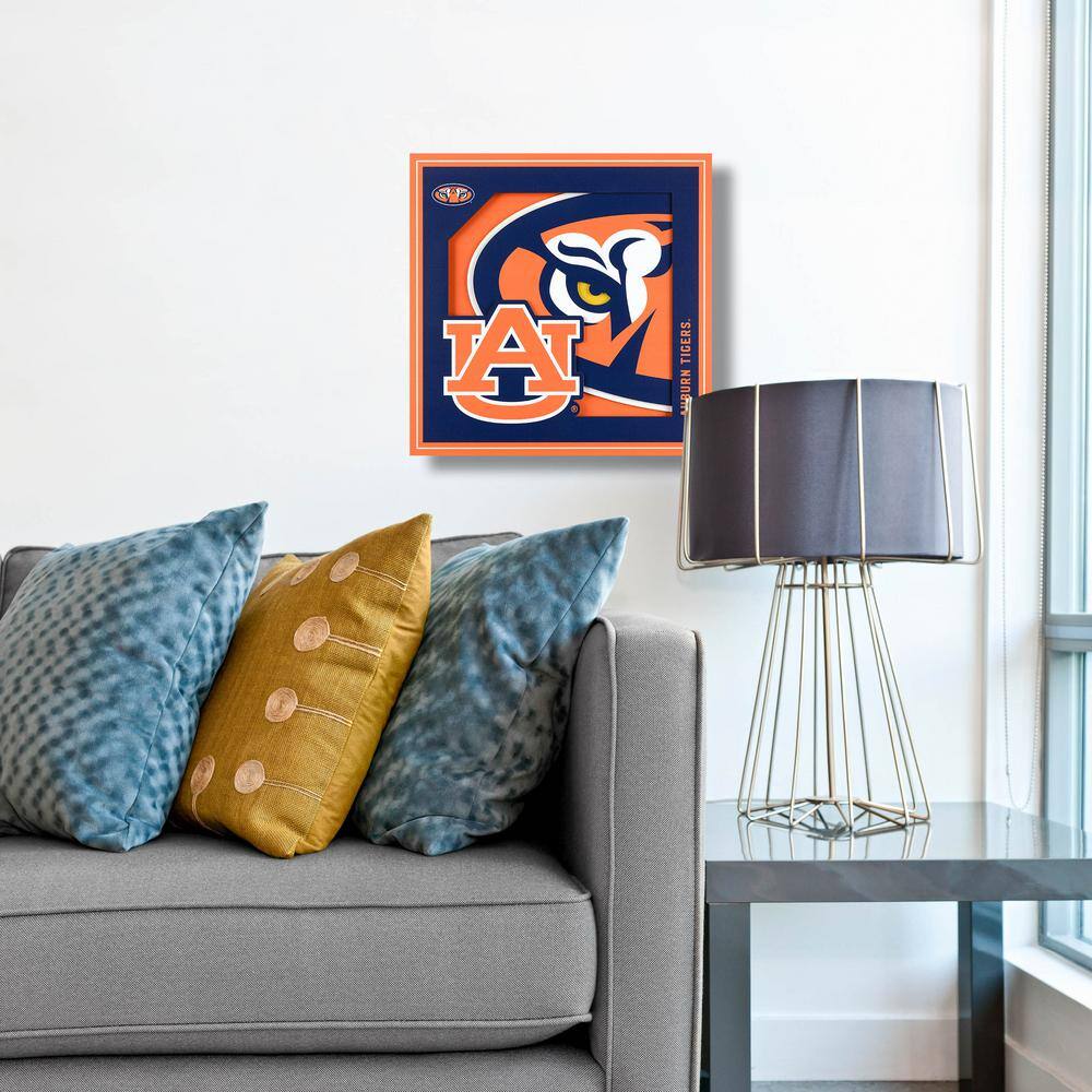 None NCAA Auburn Tigers 3D Logo Series Wall Art - 12x12