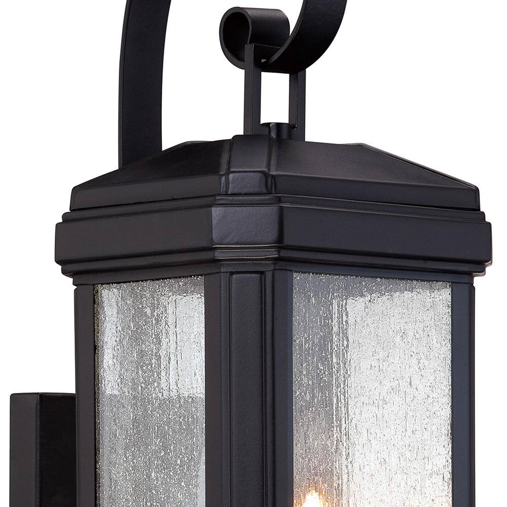 Quoizel Trumbull 1-Light Mystic Black Outdoor Wall Lantern Sconce