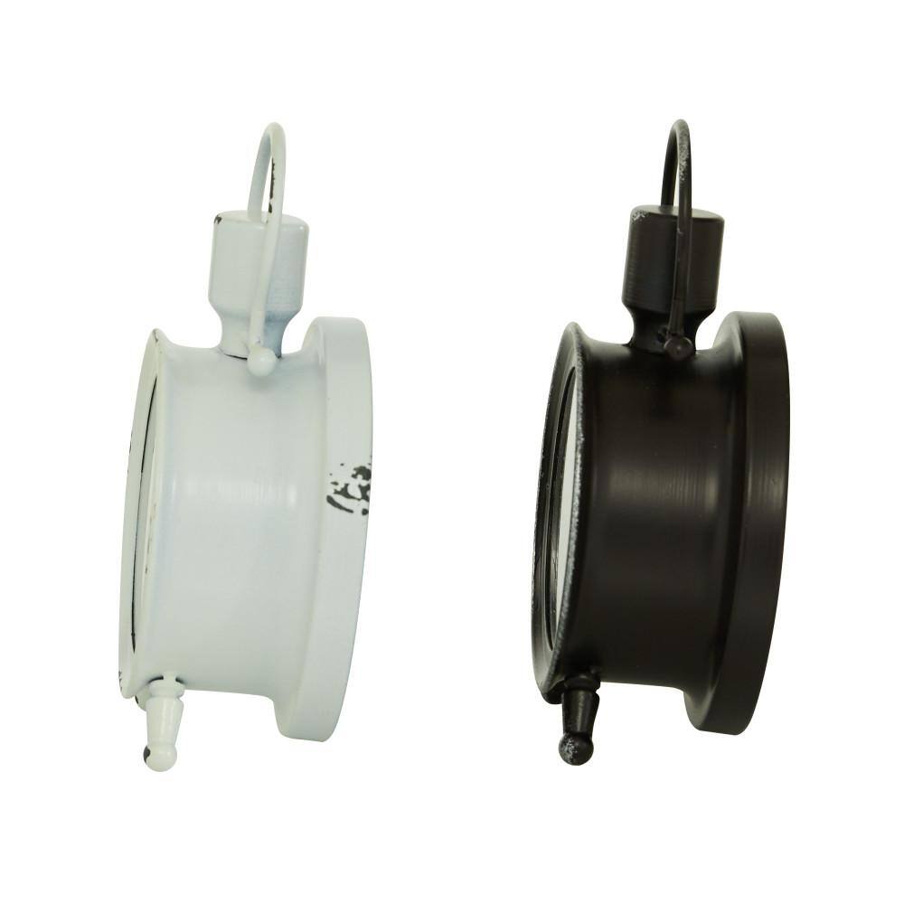 None Black Metal Tabletop Clock (Set of 2)