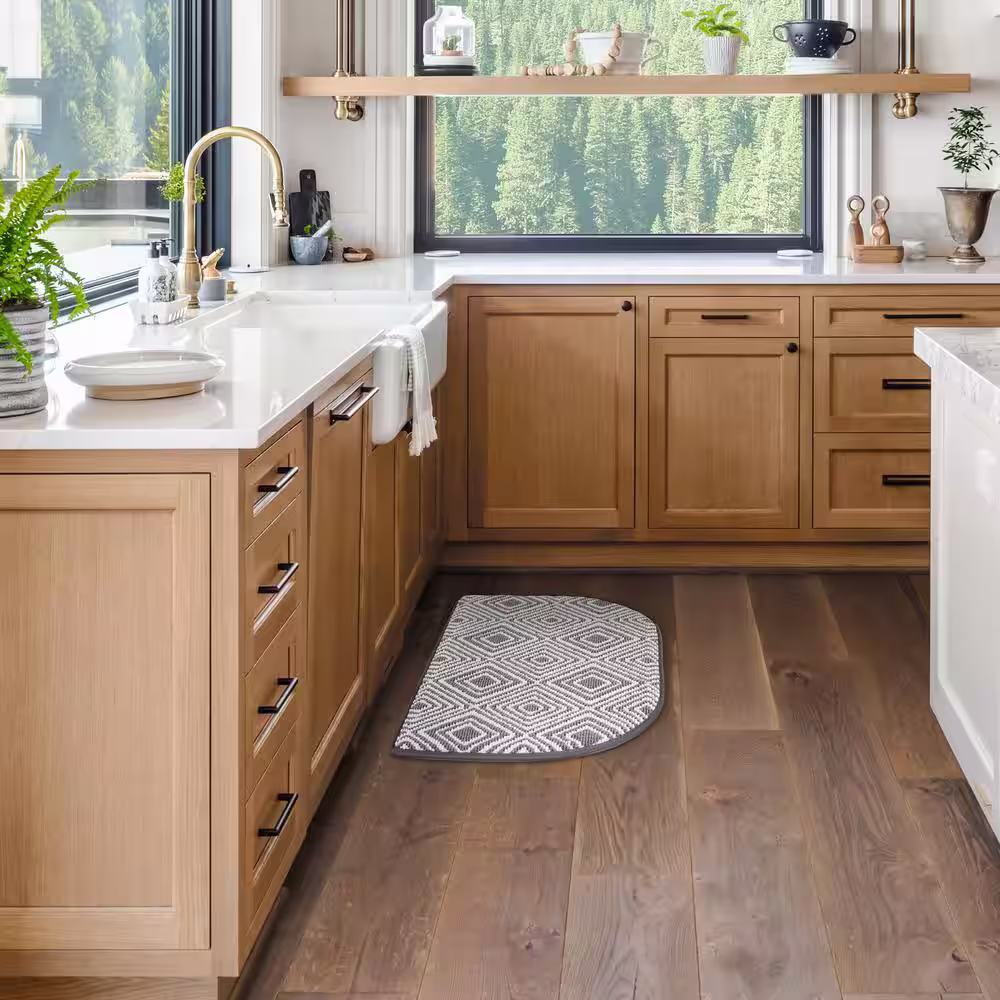 StyleWell Kitchen Plush Slice Gray 19.7 in. x 31.5 in. Machine Washable Kitchen Mat