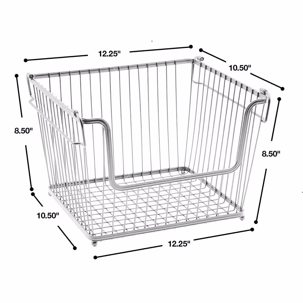 Sorbus 4-Pack Silver Metal Wire Baskets Storage Bin Organizer