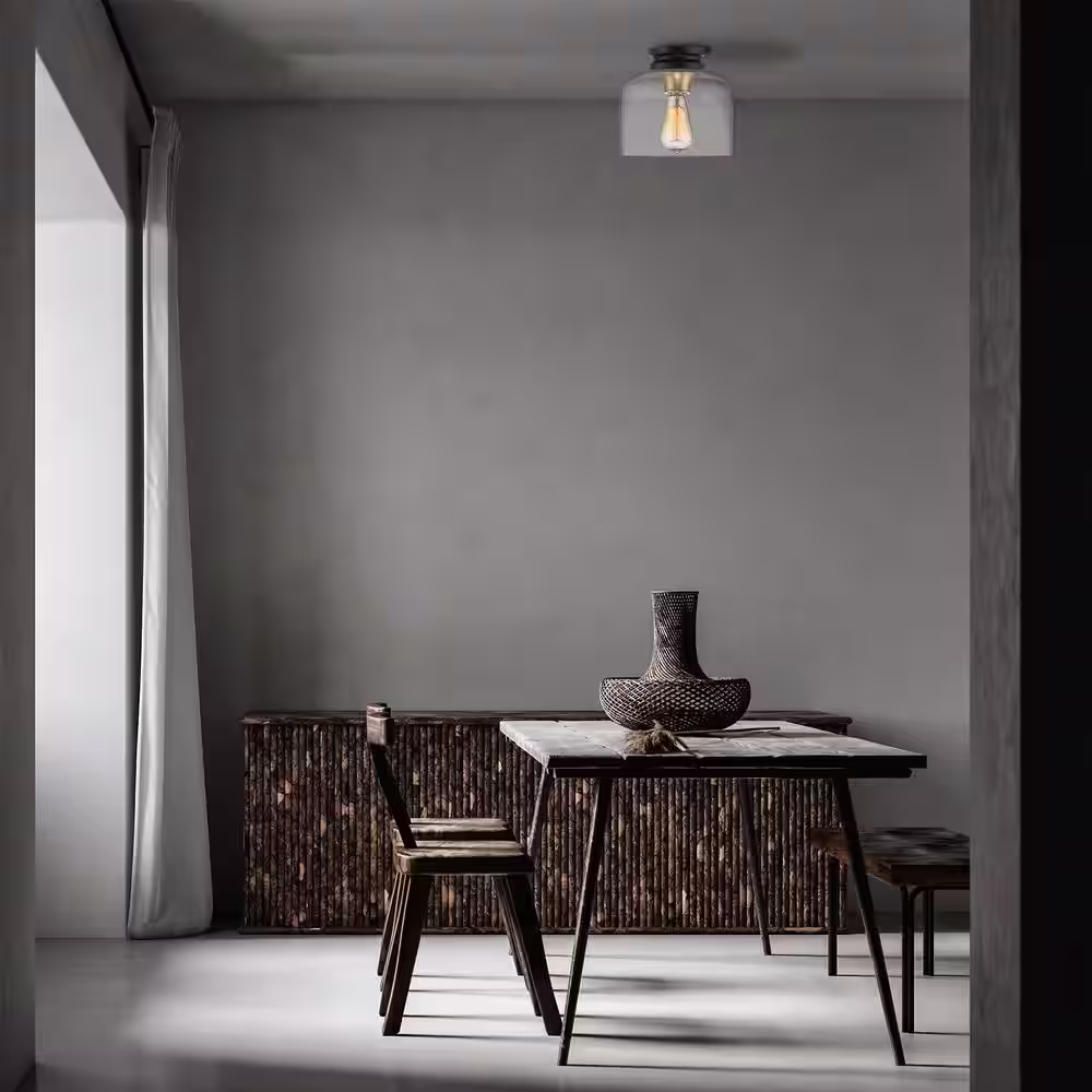 Designers Fountain 9 in. Ezra 1-Light Vintage Bronze Interior Ceiling Light Flush Mount