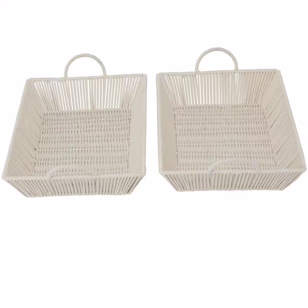 Novogratz Cotton Handmade Woven Storage Basket with Handles (Set of 2)
