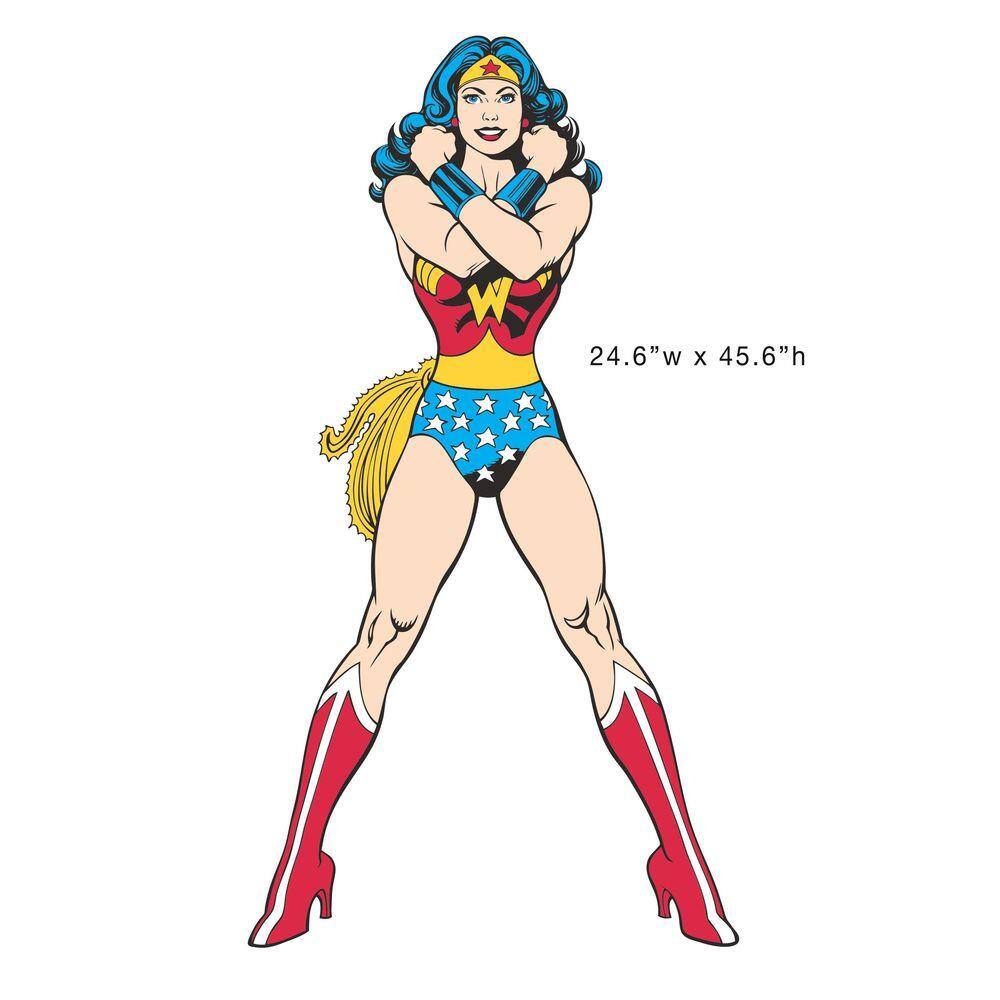 RoomMates 5 in. x 19 in. Classic Wonder Woman Peel and Stick Giant Wall Decals