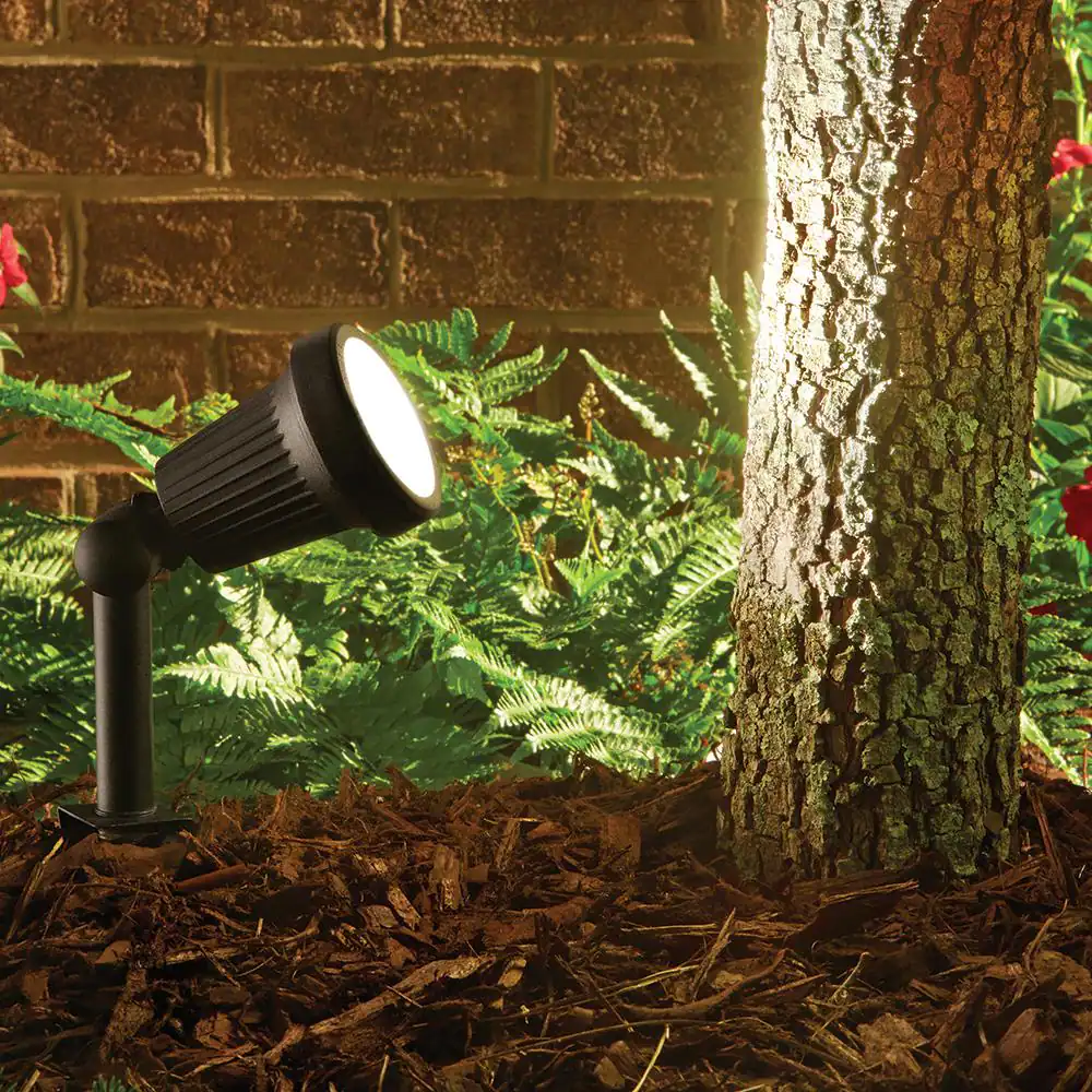 Hampton Bay Low Voltage 20-Watt Black Halogen Outdoor Landscape Flood Light