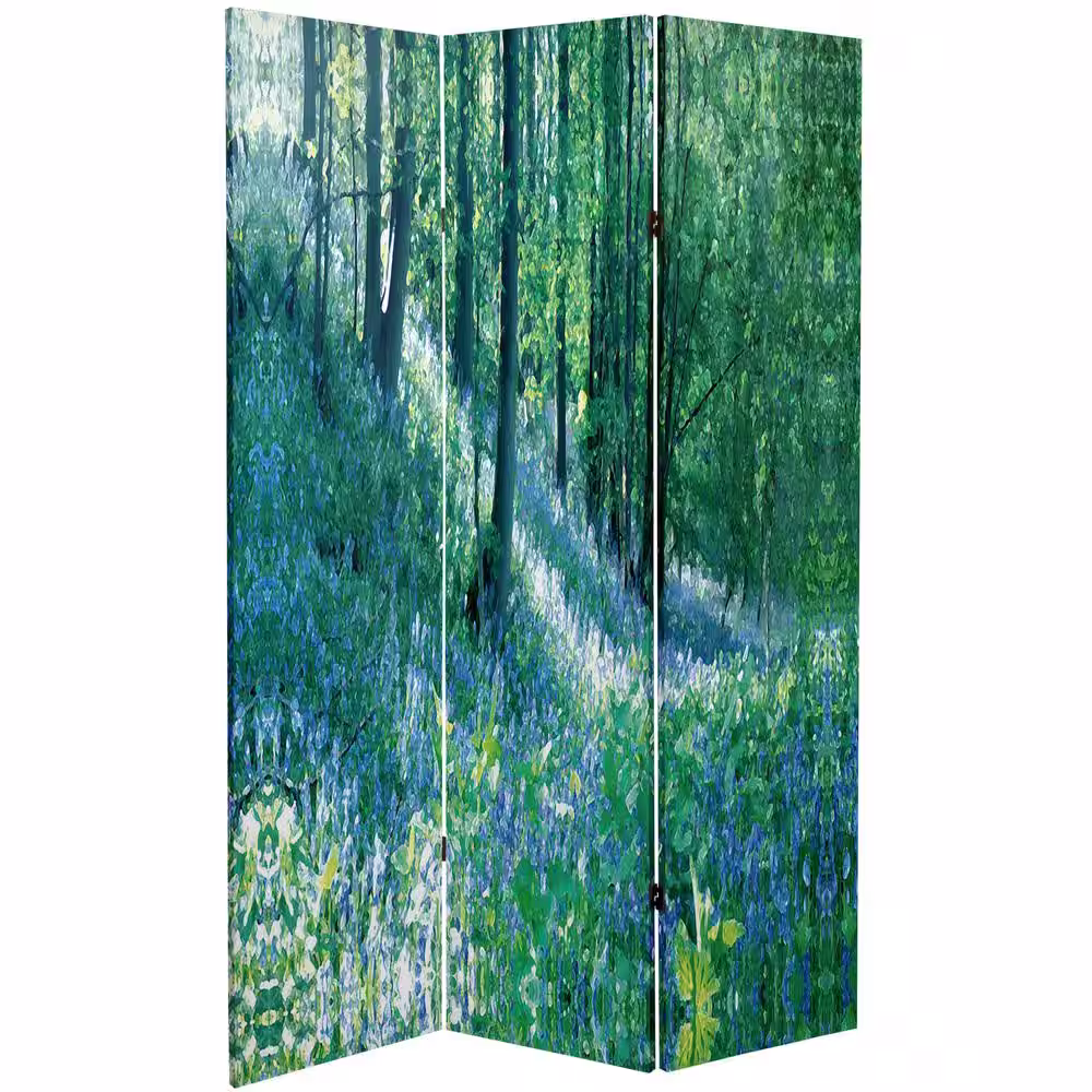 Oriental Furniture Nature's Embrace 6 ft. Printed 3-Panel Room Divider