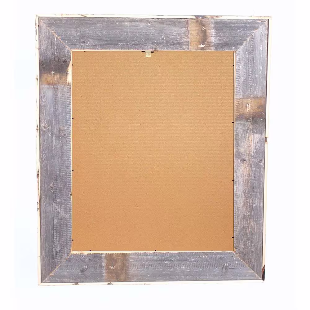 None Rustic Farmhouse Artisan 24 in. x 36 in. Weathered Gray Reclaimed Picture Frame