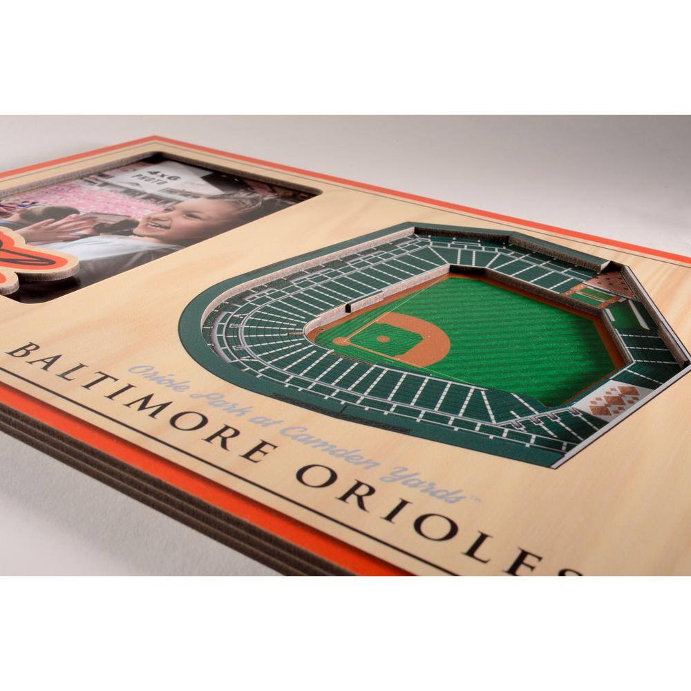 YouTheFan MLB Baltimore Orioles Team Colored 3D StadiumView with 4 in. x 6 in. Picture Frame