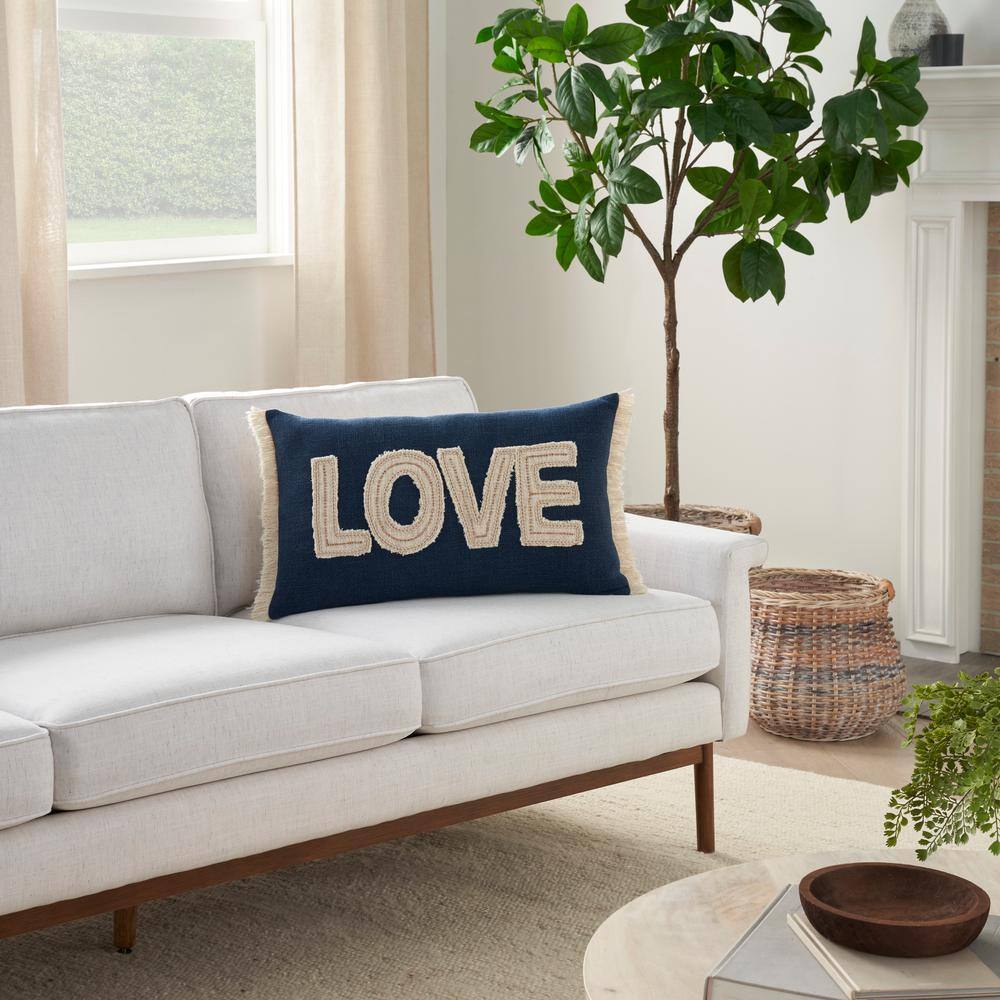 Mina Victory Cover Navy Modern and Contemporary 14 in. x 24 in. Rectangle