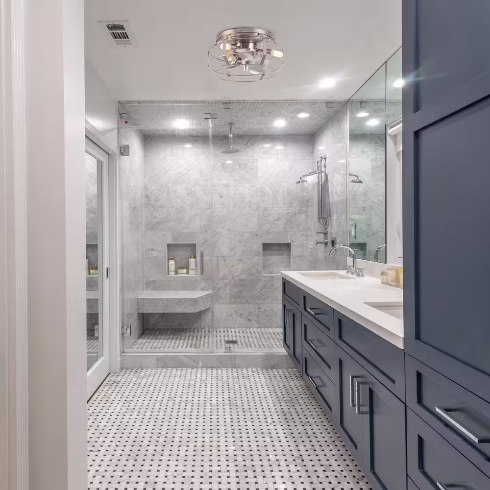 Parrot Uncle 12.2 in. Modern Flush Mount Caged Satin Nickel Ceiling Fan with Light Kit and Remote Control