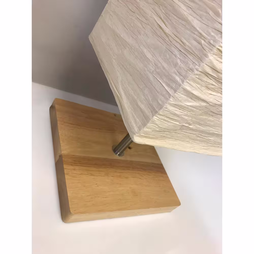 Adesso Dune 58 in. Satin Steel/Natural Wood Floor Lamp