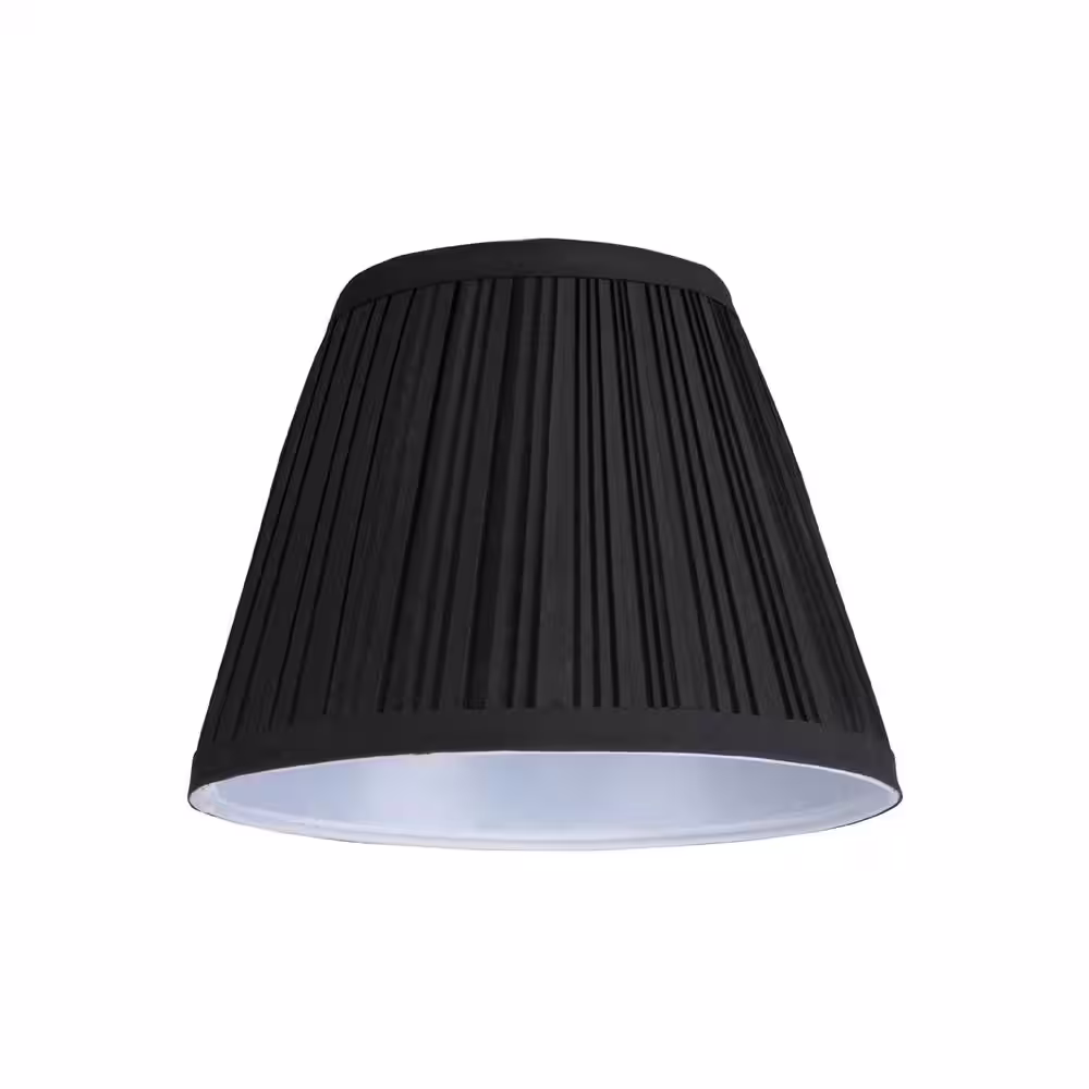 Aspen Creative Corporation 9 in. x 7 in. Black Hardback Pleated Empire Lamp Shade