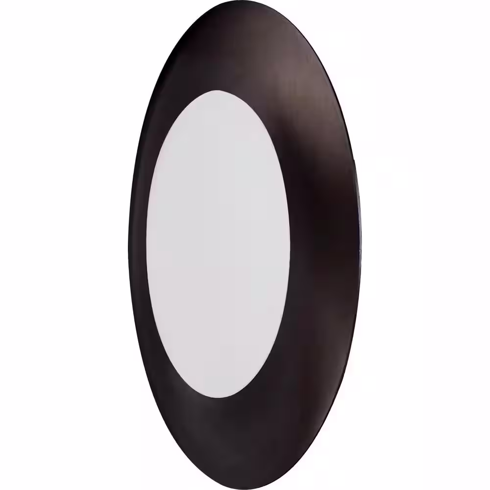 Volume Lighting Mini 1-Light Antique Bronze Aluminum LED Indoor/Outdoor Surface Ceiling Flush Mount/Wall Sconce with Lens, Round Trim