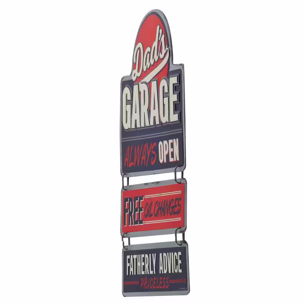 Open Road Brands Dad'S Garage Embossed Tin Linked Sign