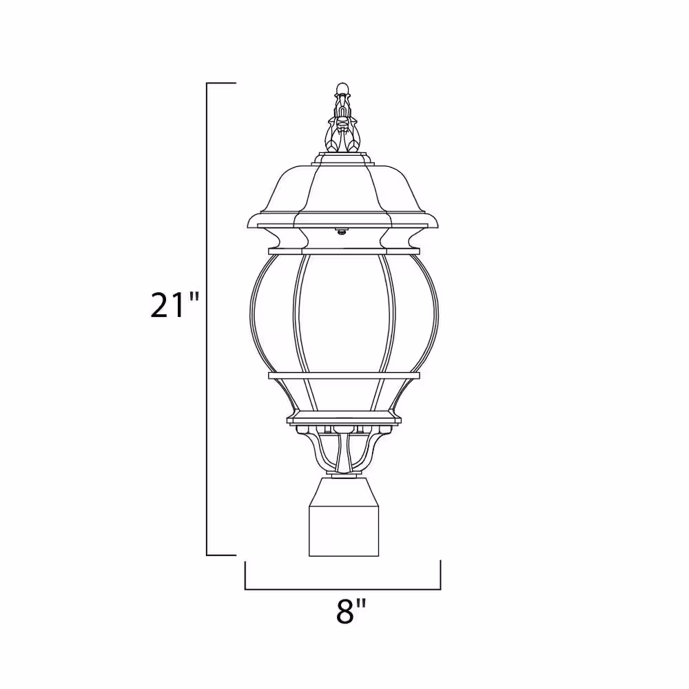 Maxim Lighting Crown Hill 3-Light Black Outdoor Pole/Post Mount
