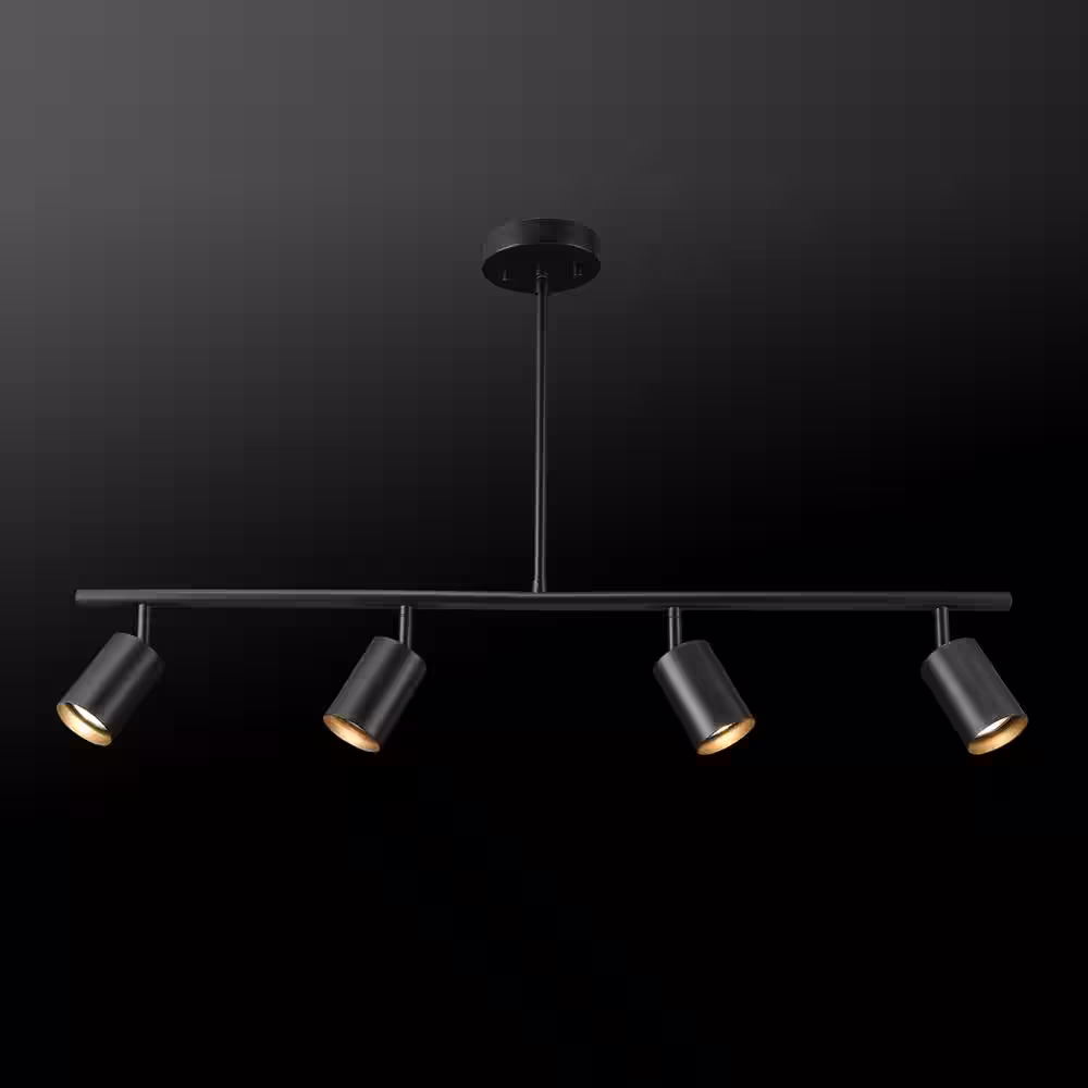 Globe Electric Willard 2.92 ft. 4-Light Matte Black Adjustable Height Linear Track Lighting Kit
