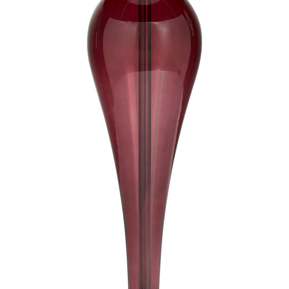 Litton Lane 27 In. Red Velvet Glam Table Lamp