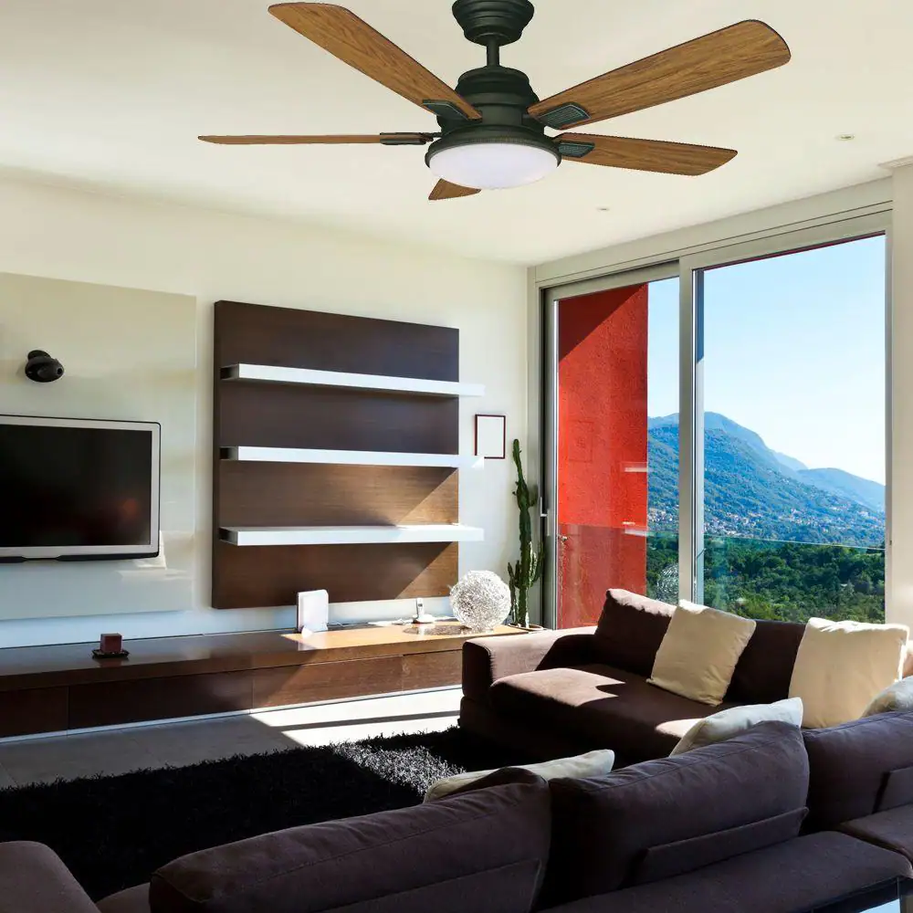 Hampton Bay Latham 52 in. LED Indoor Oil Rubbed Bronze Ceiling Fan with Light Kit and Remote Control