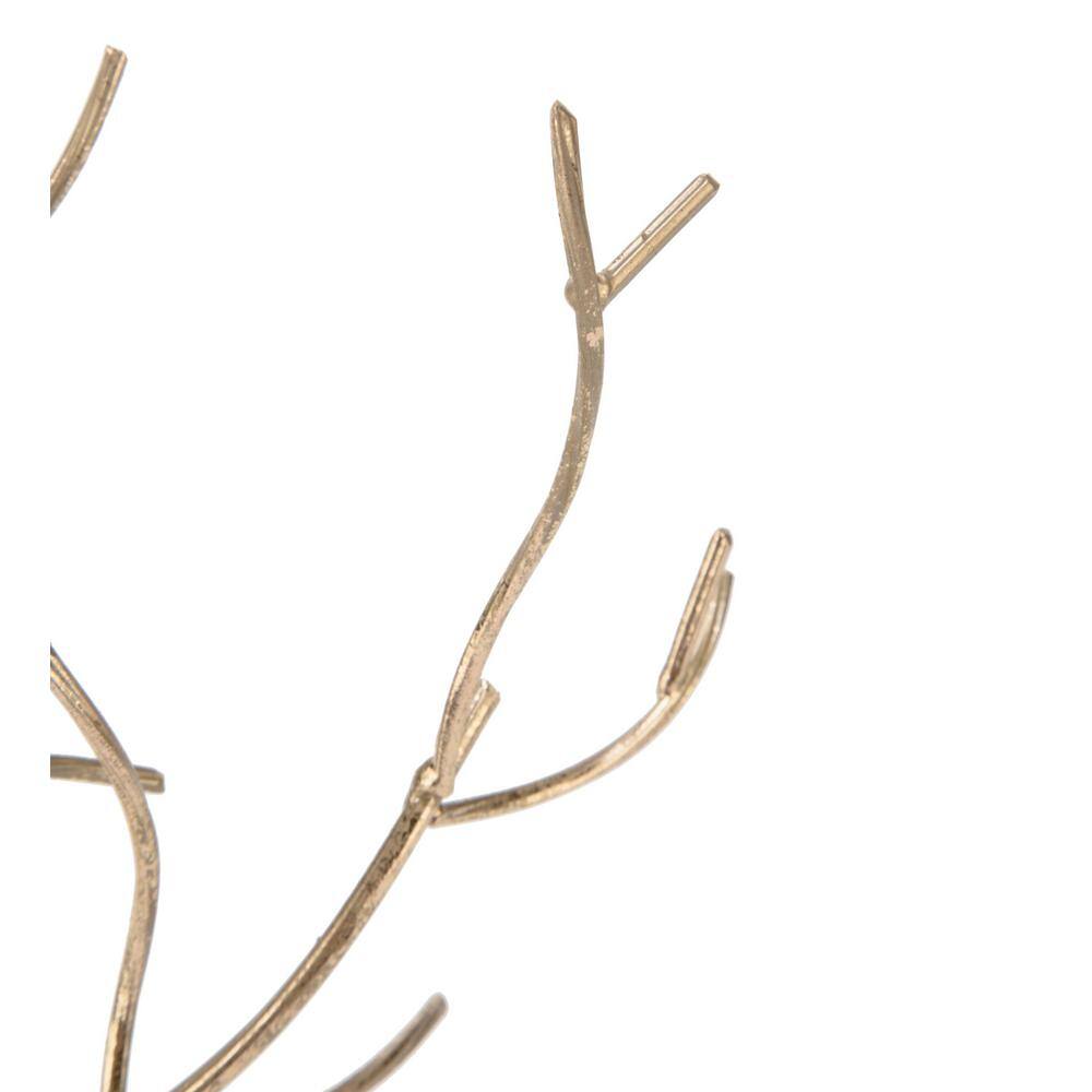 None 14.9 in. Gold Metal Jewelry Tree