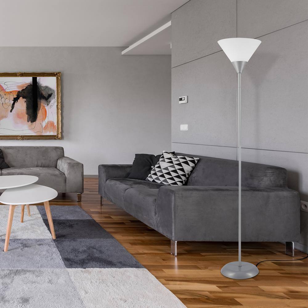 Globe Electric Elliott 72 in. Silver Floor Lamp