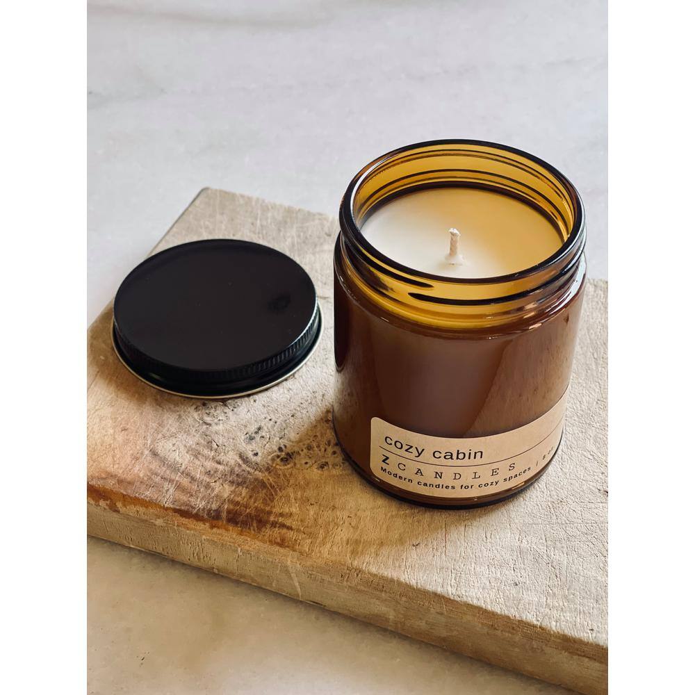 Z CANDLES Cozy Cabin Amber Jar Candle 8 oz.