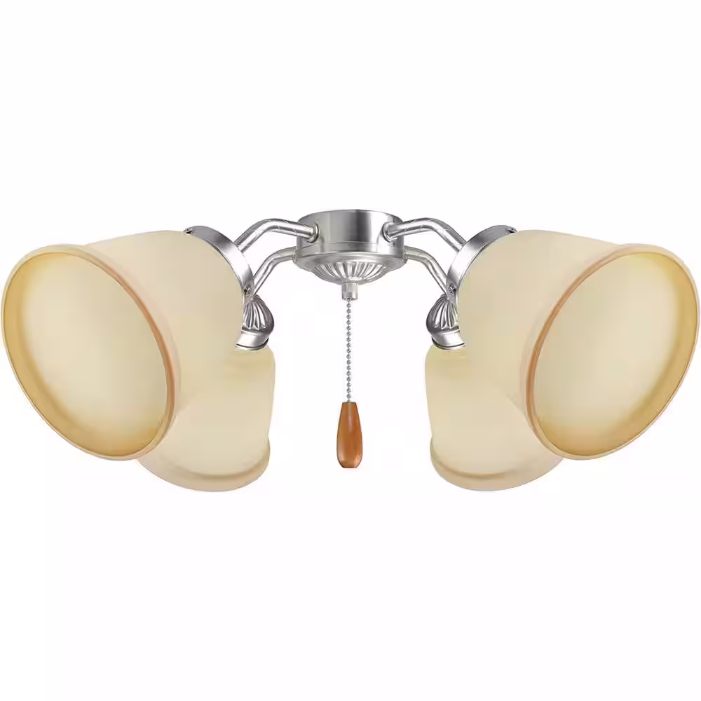 None 2-1/8 in. Fitter x Dia 4-5/8 in. x 4-5/8 in. H, 4PK - Lighting Accessory - Replacement Glass - Amber