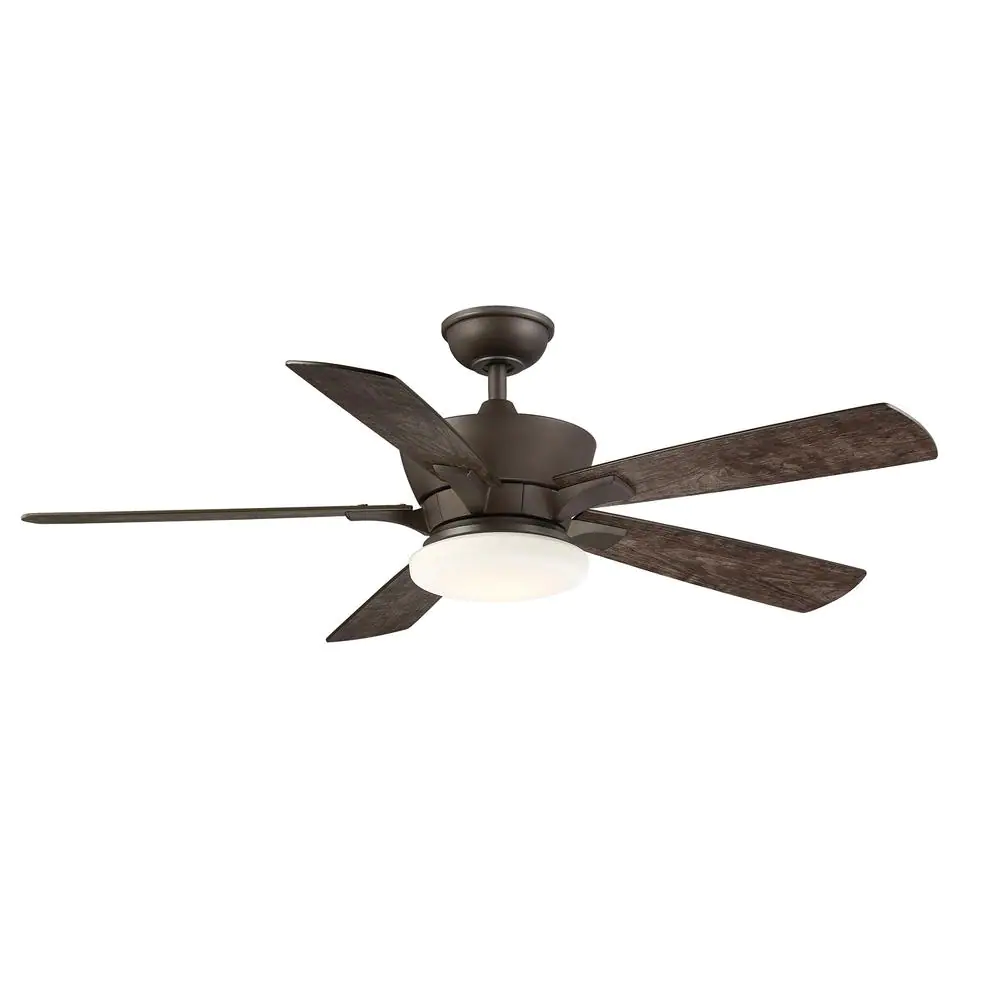 Home Decorators Collection Bergen 52 in. LED Uplight Espresso Bronze Ceiling Fan With Light and Remote Control