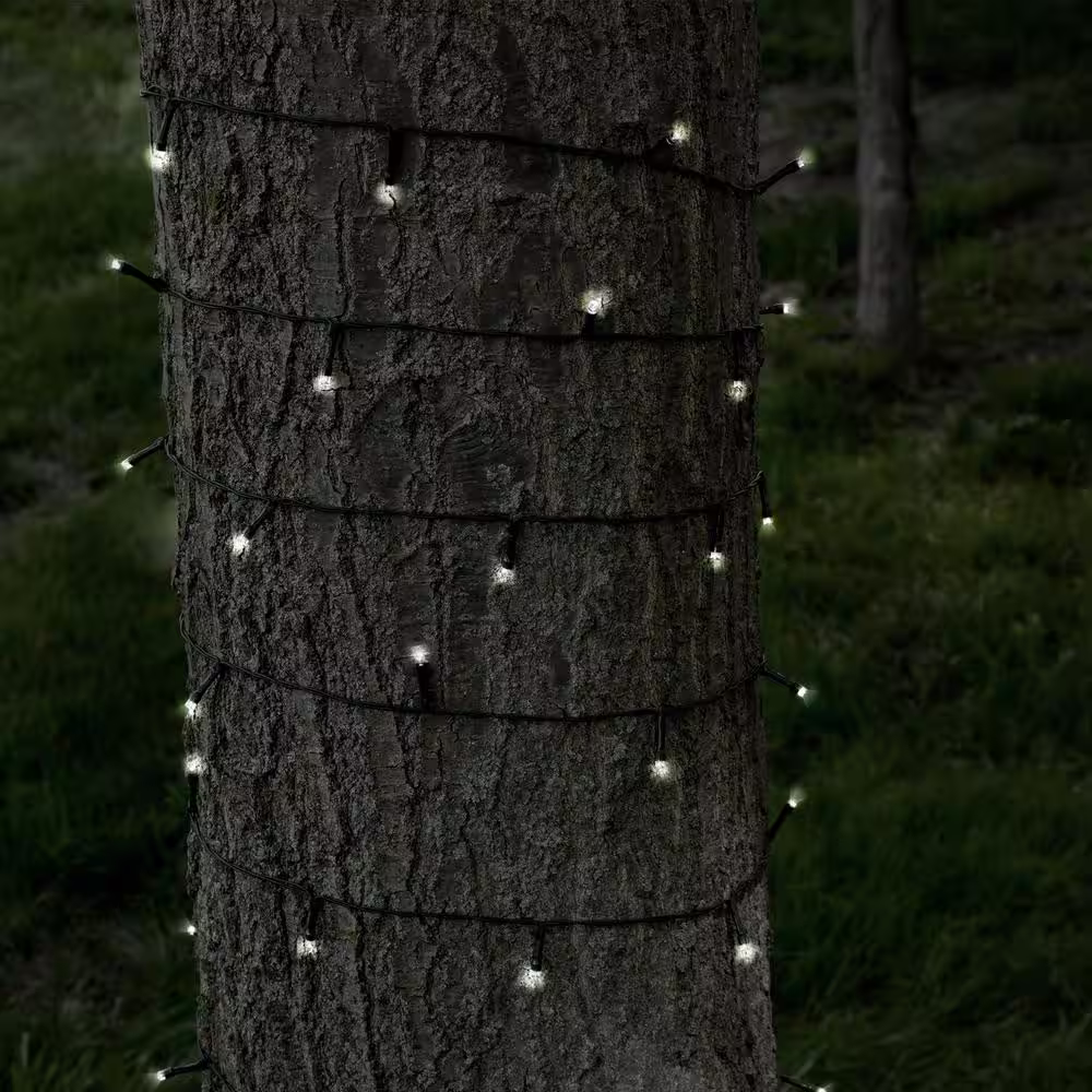 Pure Garden 100-Light Outdoor 39 ft. Solar Powered Mini Bulb Integrated LED String Lights