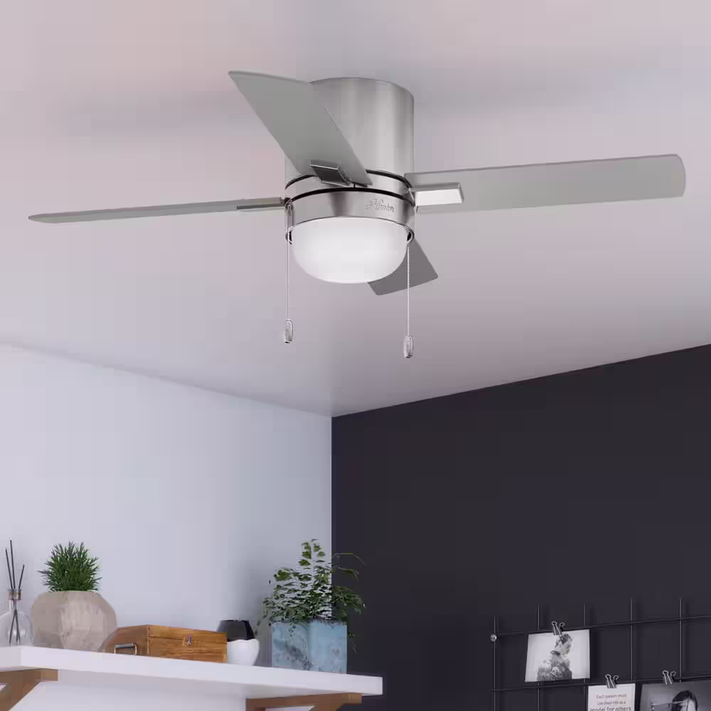 Hunter Minikin 44 in. Indoor Brushed Nickel Ceiling Fan with Light Kit