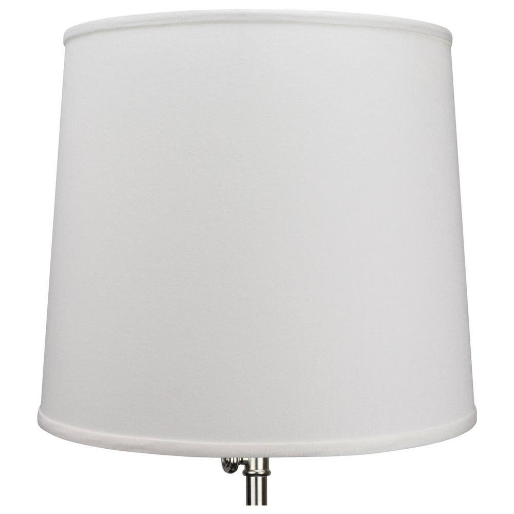 FenchelShades.com 14 in. Top Diameter x 16 in. Bottom Diameter x 14 in. Slant Linen White Empire Lamp Shade