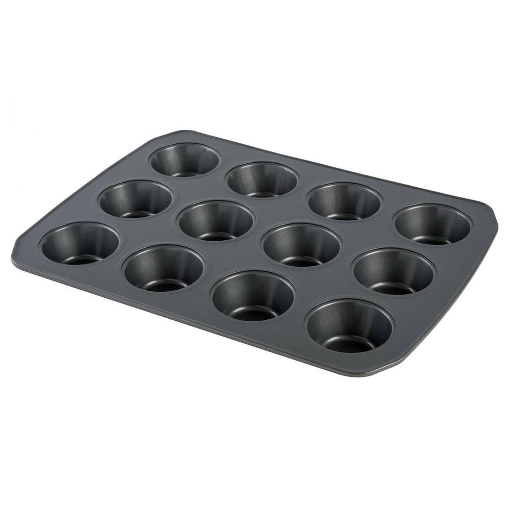 None 24 Cup Carbon Steel Muffin Pan With Carrier in Teal