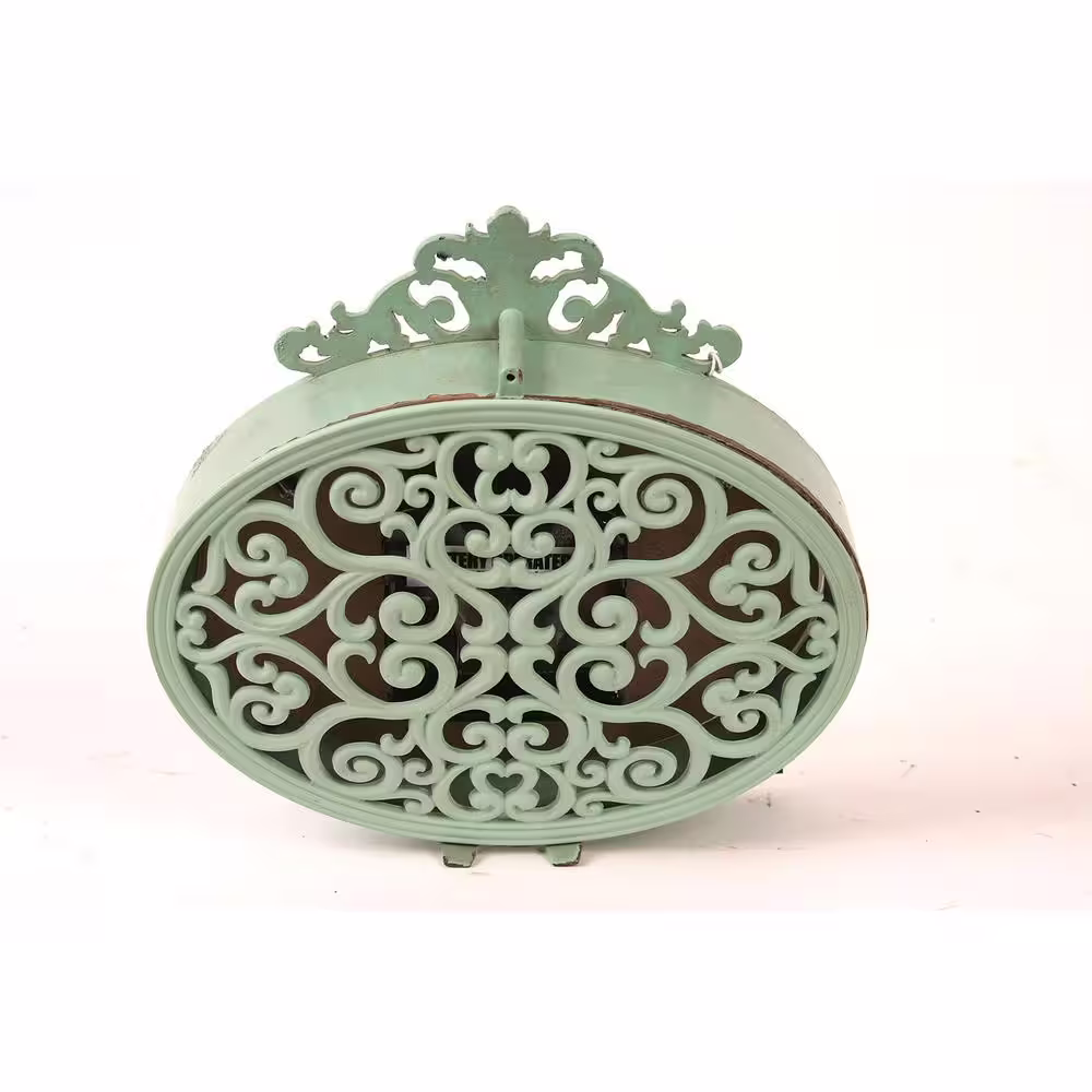 Storied Home Lily 6.25 in. H x 6.5 in. W Aqua Table Clock