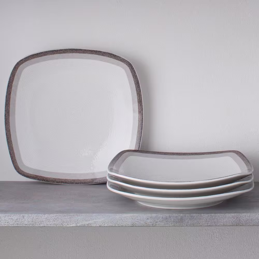 Noritake Colorscapes Layers Canyon 10.75 in. Porcelain Square Dinner Plates (Set of 4)