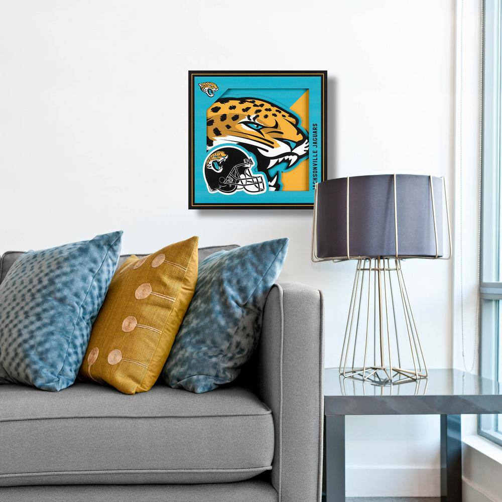 None NFL Jacksonville Jaguars 3D Logo Series Wall Art - 12x12