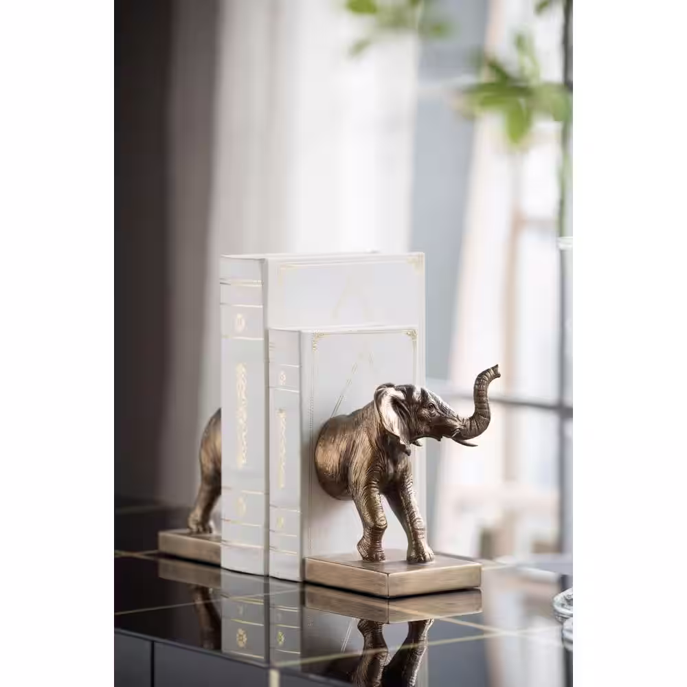 A & B Home Brown Wood Animals Bookends (Set of 2)